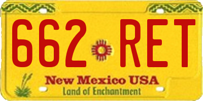 NM license plate 662RET
