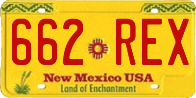 NM license plate 662REX