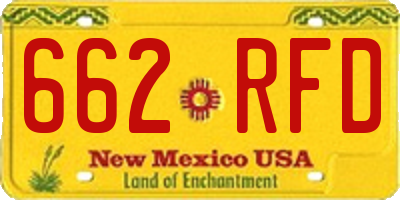 NM license plate 662RFD