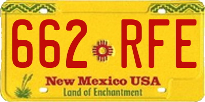 NM license plate 662RFE