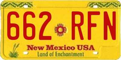 NM license plate 662RFN