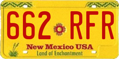 NM license plate 662RFR