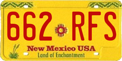 NM license plate 662RFS