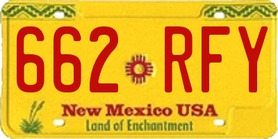 NM license plate 662RFY
