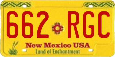 NM license plate 662RGC