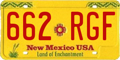 NM license plate 662RGF