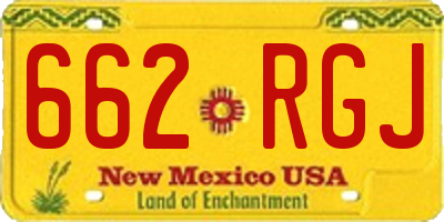 NM license plate 662RGJ