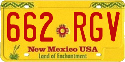 NM license plate 662RGV