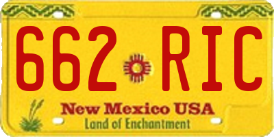 NM license plate 662RIC