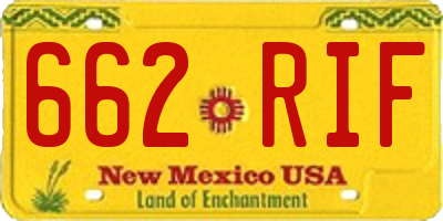 NM license plate 662RIF