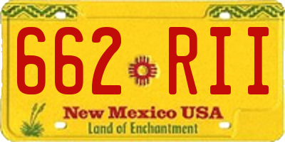 NM license plate 662RII