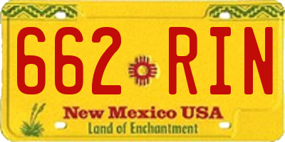 NM license plate 662RIN