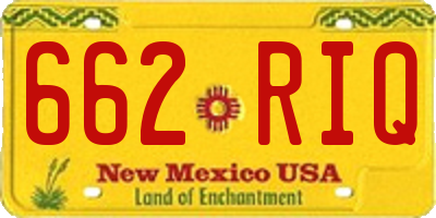 NM license plate 662RIQ
