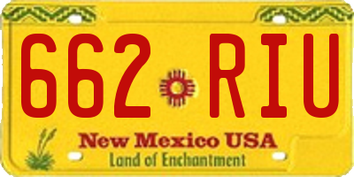 NM license plate 662RIU