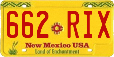 NM license plate 662RIX