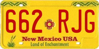 NM license plate 662RJG