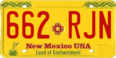 NM license plate 662RJN