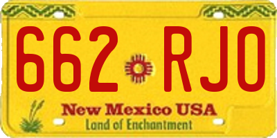 NM license plate 662RJO