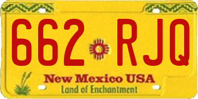 NM license plate 662RJQ