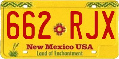 NM license plate 662RJX