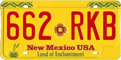 NM license plate 662RKB