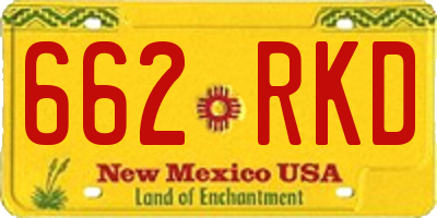 NM license plate 662RKD