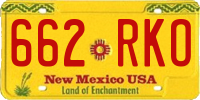NM license plate 662RKO