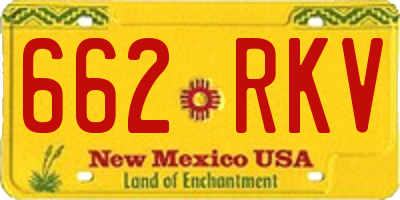 NM license plate 662RKV