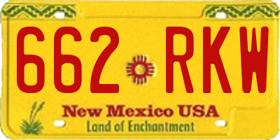 NM license plate 662RKW