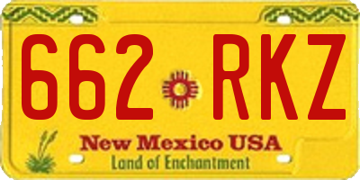 NM license plate 662RKZ