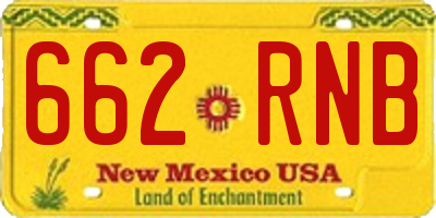 NM license plate 662RNB