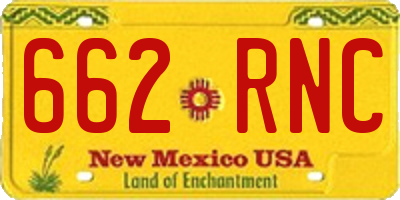 NM license plate 662RNC