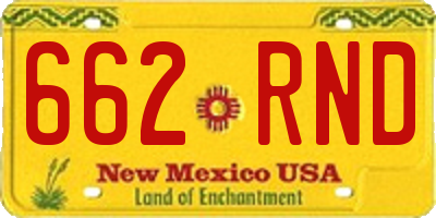NM license plate 662RND