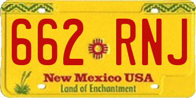 NM license plate 662RNJ
