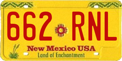 NM license plate 662RNL