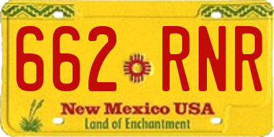 NM license plate 662RNR