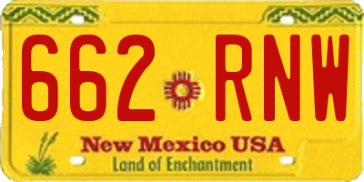 NM license plate 662RNW