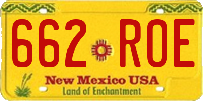 NM license plate 662ROE