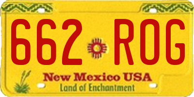 NM license plate 662ROG