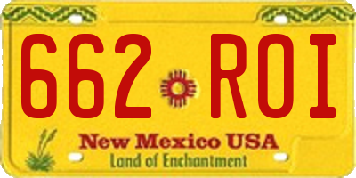 NM license plate 662ROI