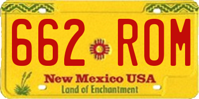 NM license plate 662ROM
