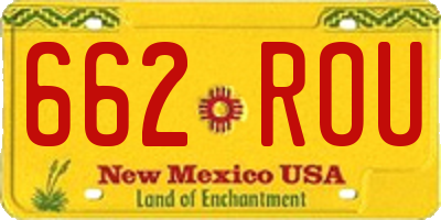 NM license plate 662ROU