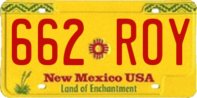NM license plate 662ROY