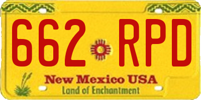 NM license plate 662RPD