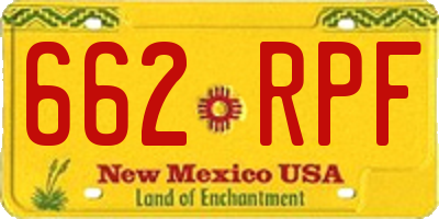 NM license plate 662RPF