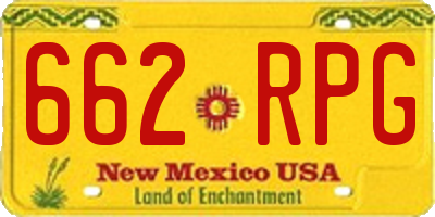 NM license plate 662RPG