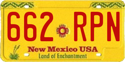 NM license plate 662RPN