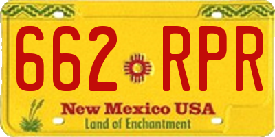 NM license plate 662RPR