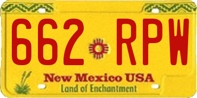 NM license plate 662RPW