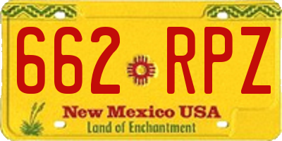 NM license plate 662RPZ